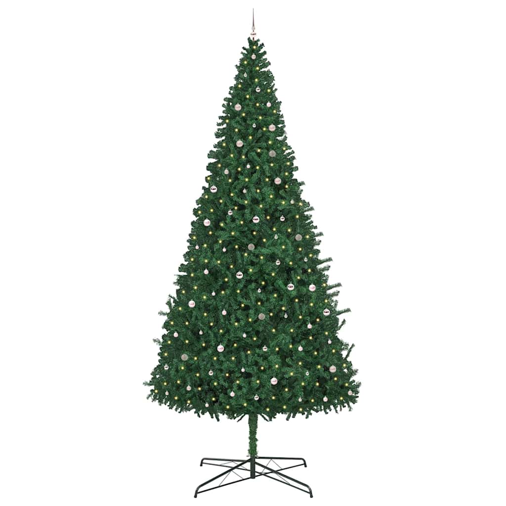 Christmas Tree with Decorative String Lights Green 400 cm PVC